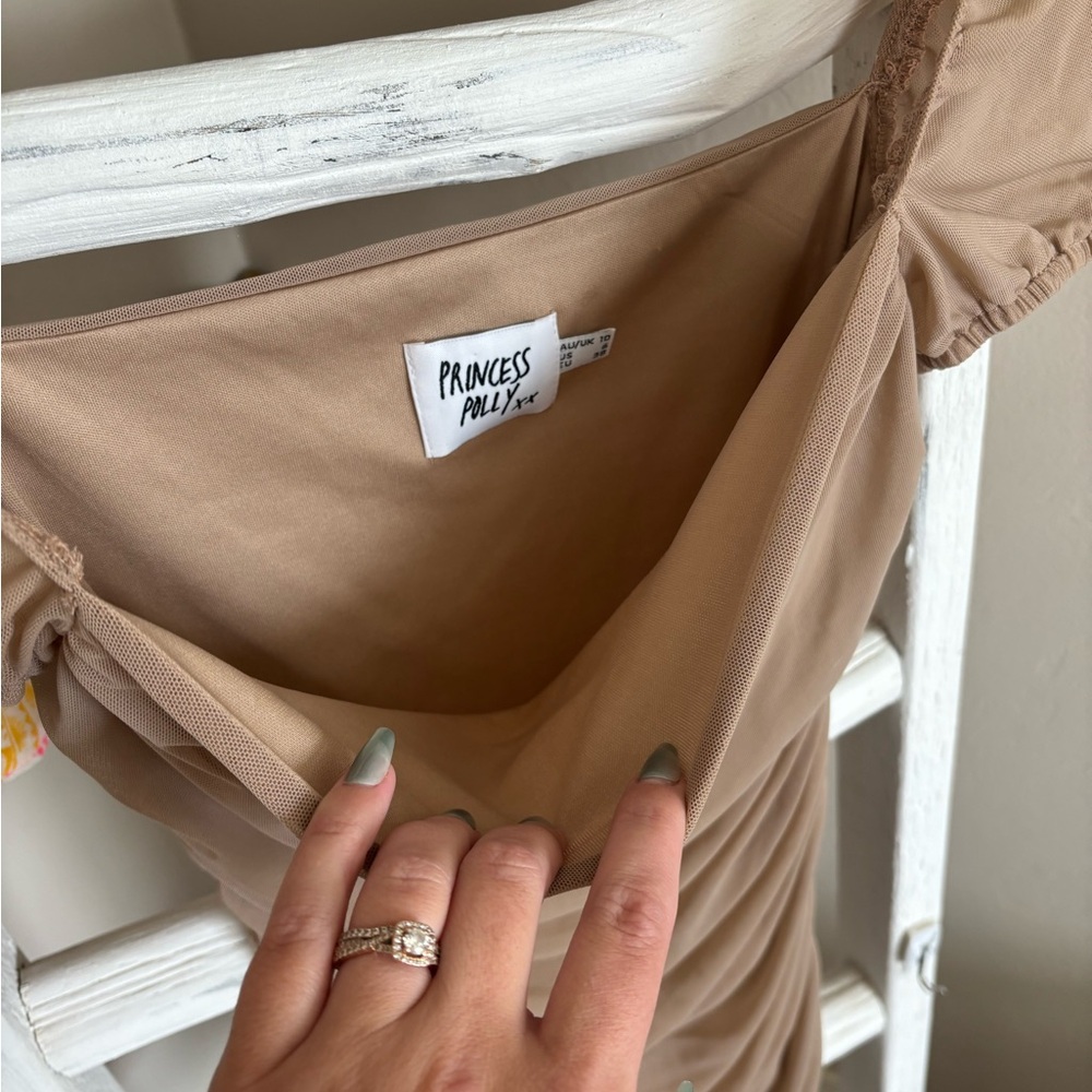 Princess Polly Tan Ruched Mini Dress - Picture 4 of 8